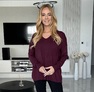 Rupy pulóver padlizsán – Lezser, hosszú ujjú kötött pulóver – Innova Fashion